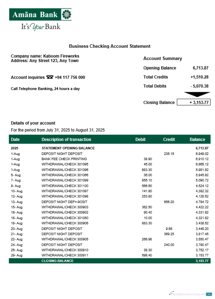 Download Sri Lanka Amana organization statement Word and PDF template Photoshop template